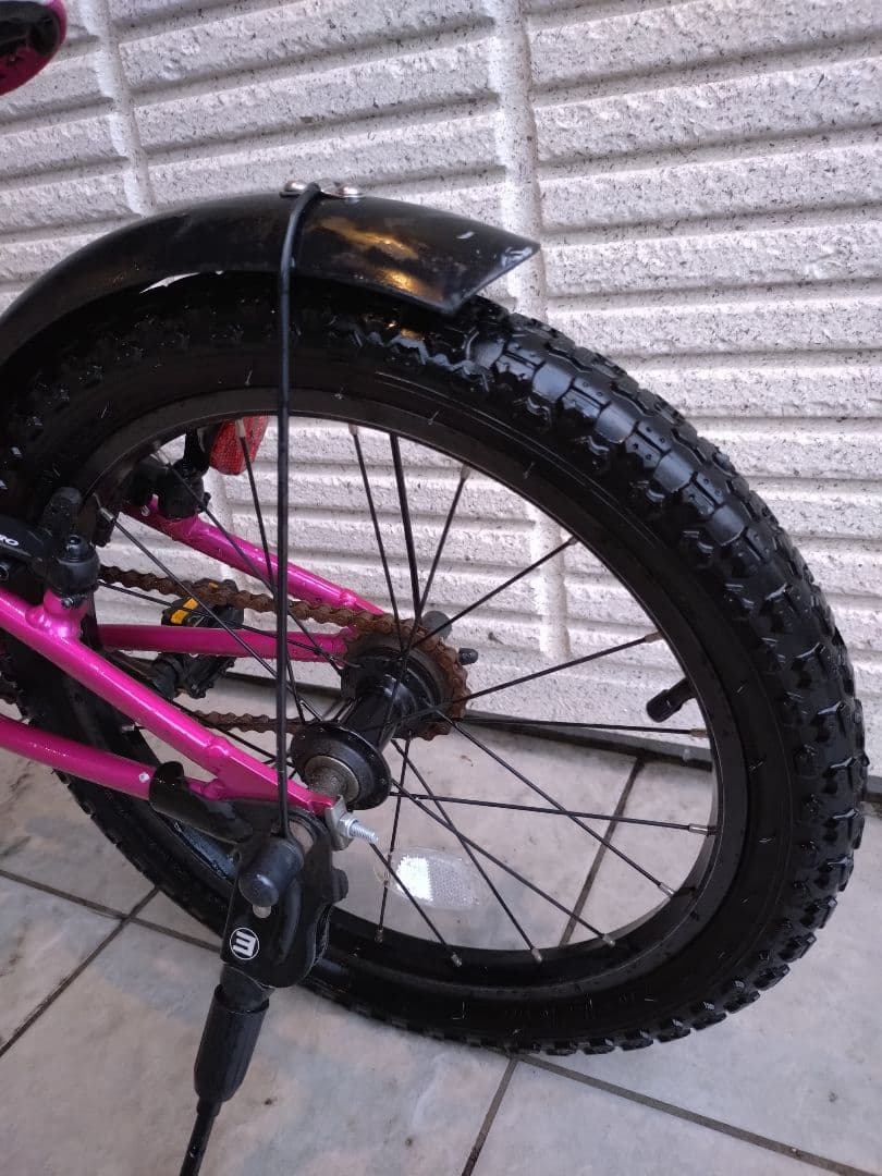 ヨシバサイクル 子供用自転車 18インチ ピンク　水よけオプション付　補助輪有