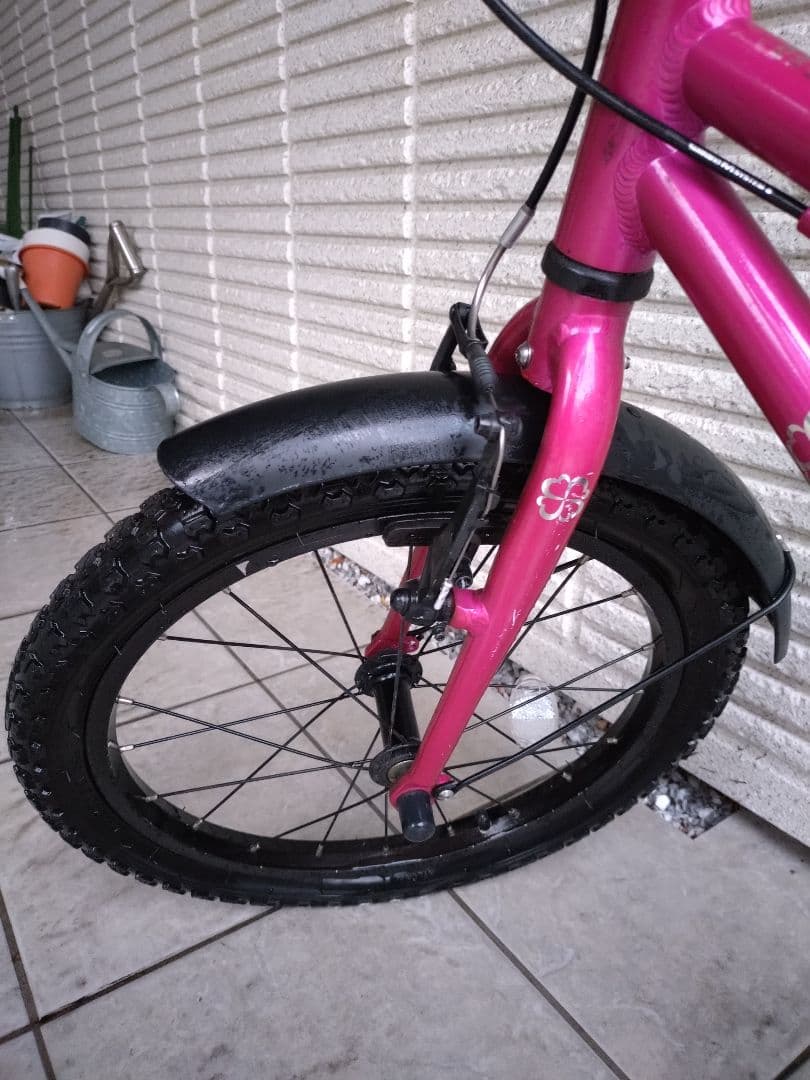 ヨシバサイクル 子供用自転車 18インチ ピンク　水よけオプション付　補助輪有