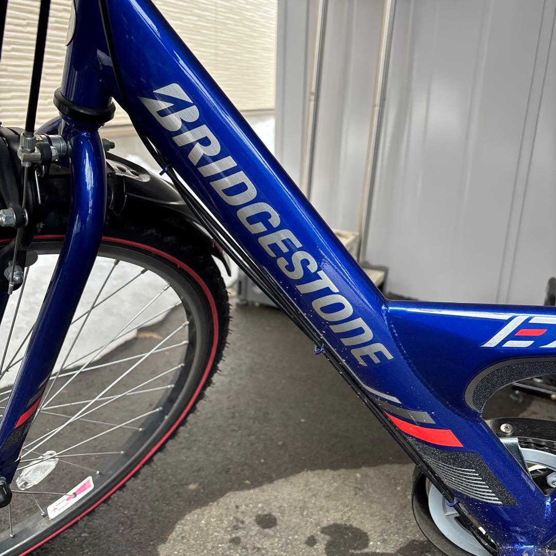 引き取り限定　 BRIDGESTONE 子供用自転車 青 前カゴ付き