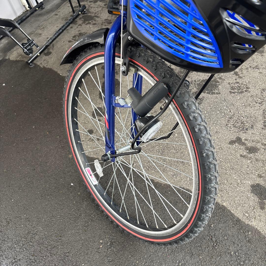 引き取り限定　 BRIDGESTONE 子供用自転車 青 前カゴ付き