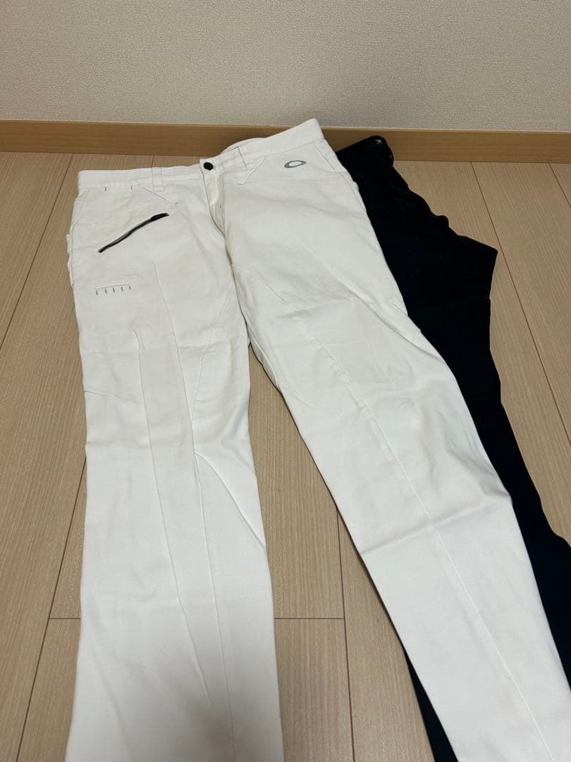 【美品】オークリー　36インチ　秋冬用　ホワイト＆ブラック ストレートパンツ