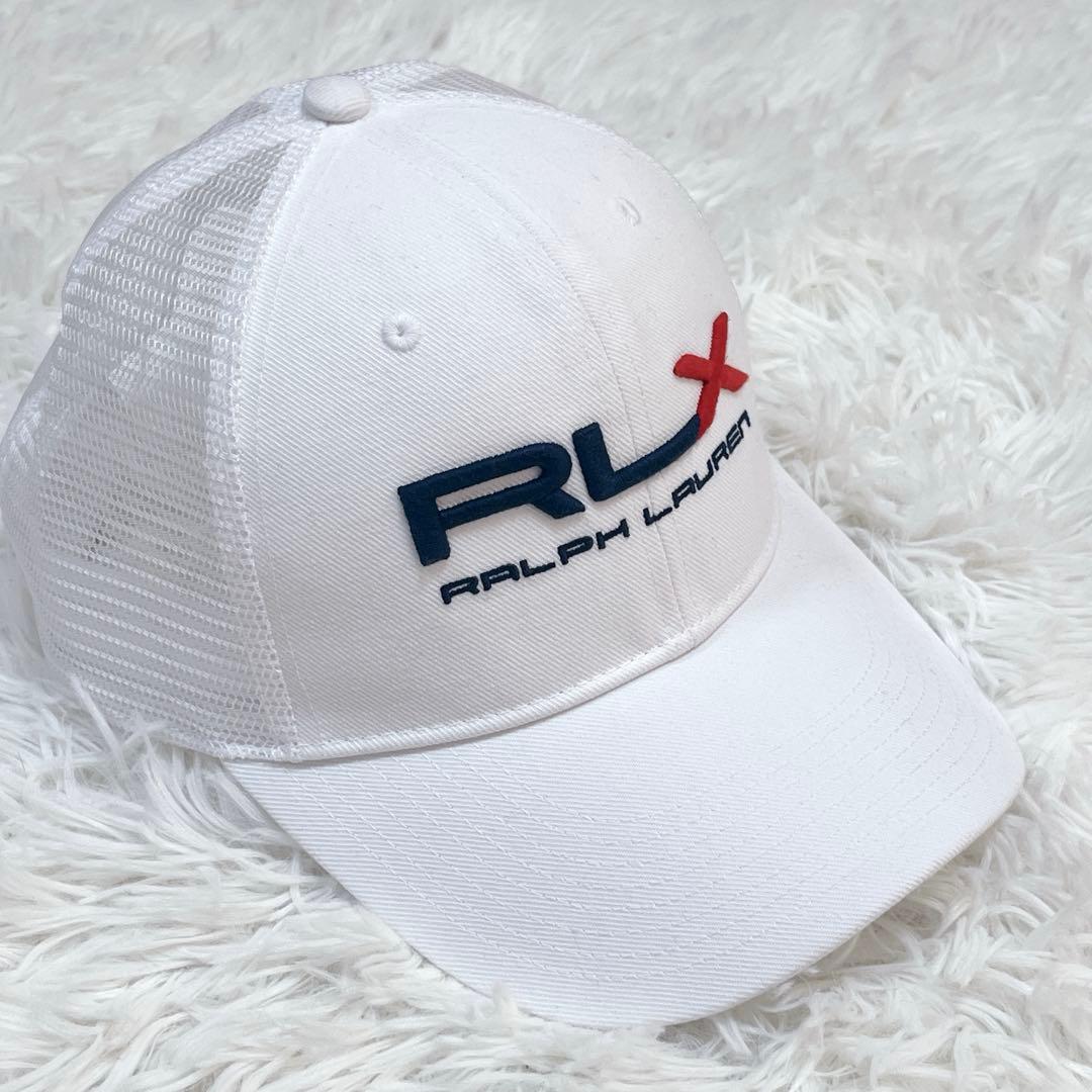 美品✨ラルフローレンRLX 現行QRタグ ゴルフキャップ ホワイト 正規品