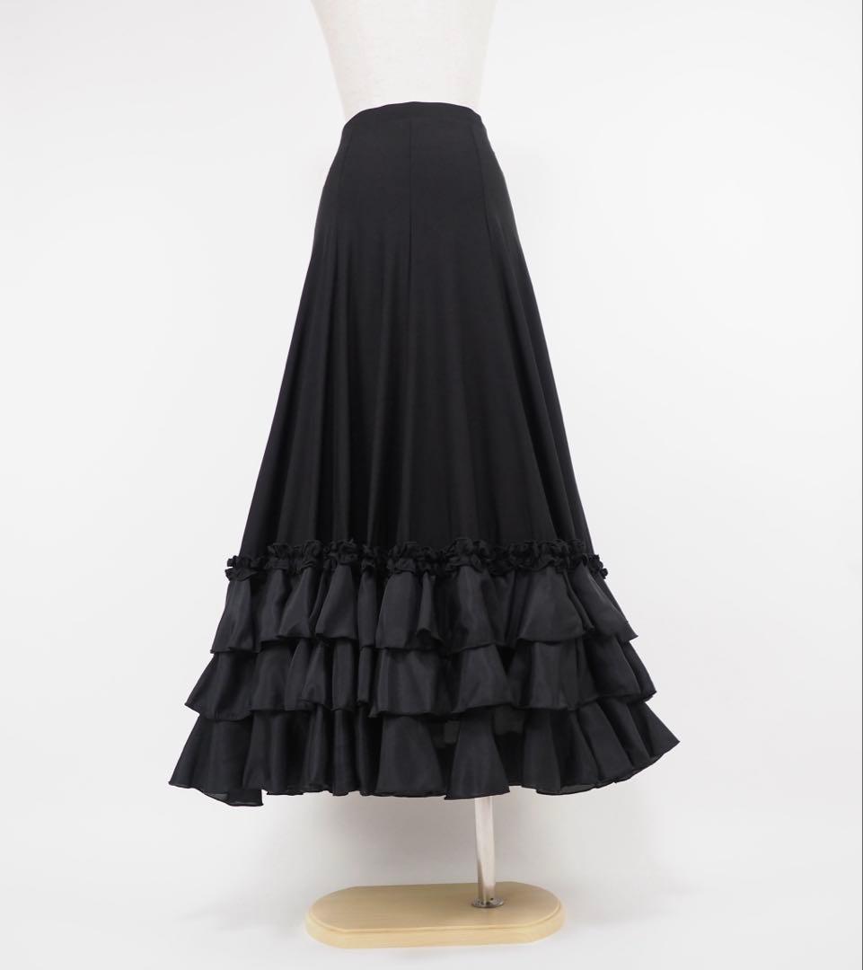 フラメンコ　ファルダ　新品　黒　レッスンファルダ　フラメンコ衣装　Leirena