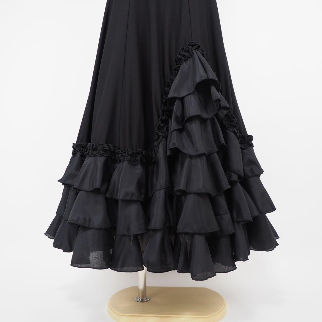フラメンコ　ファルダ　新品　黒　レッスンファルダ　フラメンコ衣装　Leirena