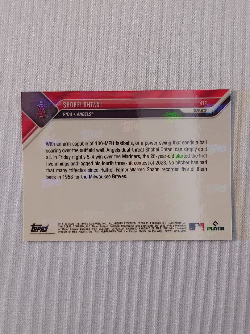 topps now 大谷翔平 419 トップスナウ エンゼルス WBC 16