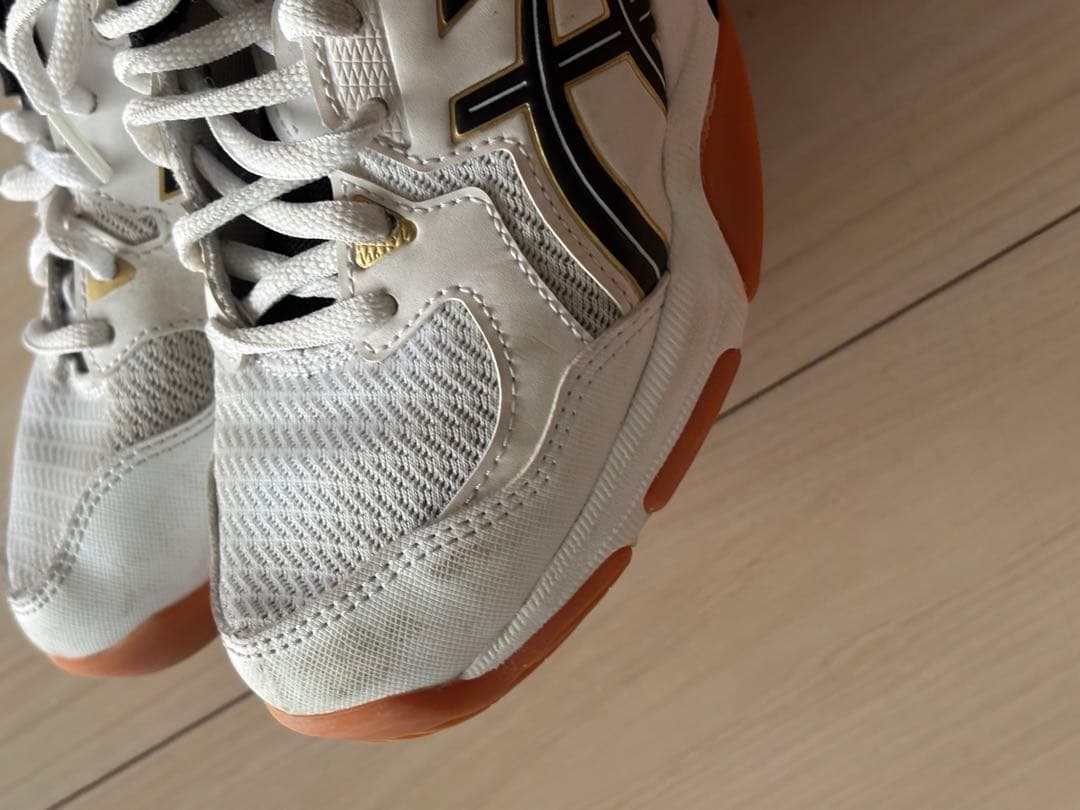 ASICS バレーボールシューズ ホワイト/ブラック 収納バッグ付き