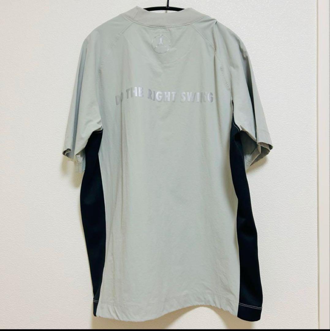 GOLFIKERS モックネックシャツ　 グレー&ブラック　ストレッチ