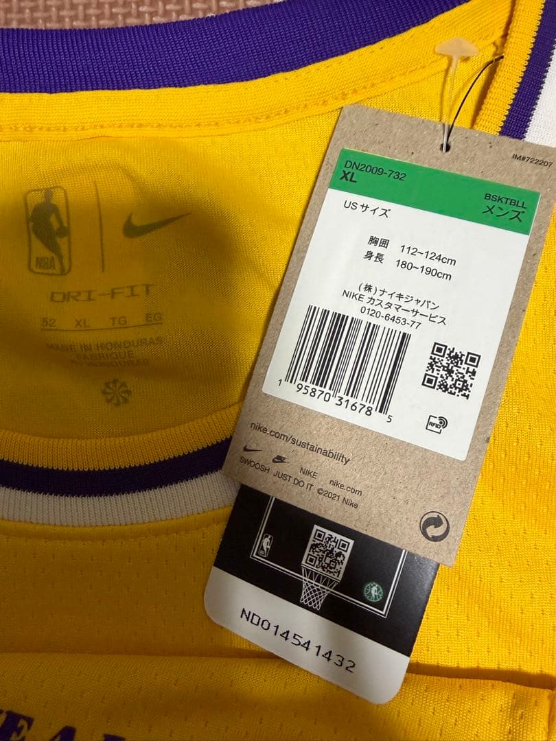 新品タグ付 正規品 定価16500円 八村塁 Lakers ユニフォーム