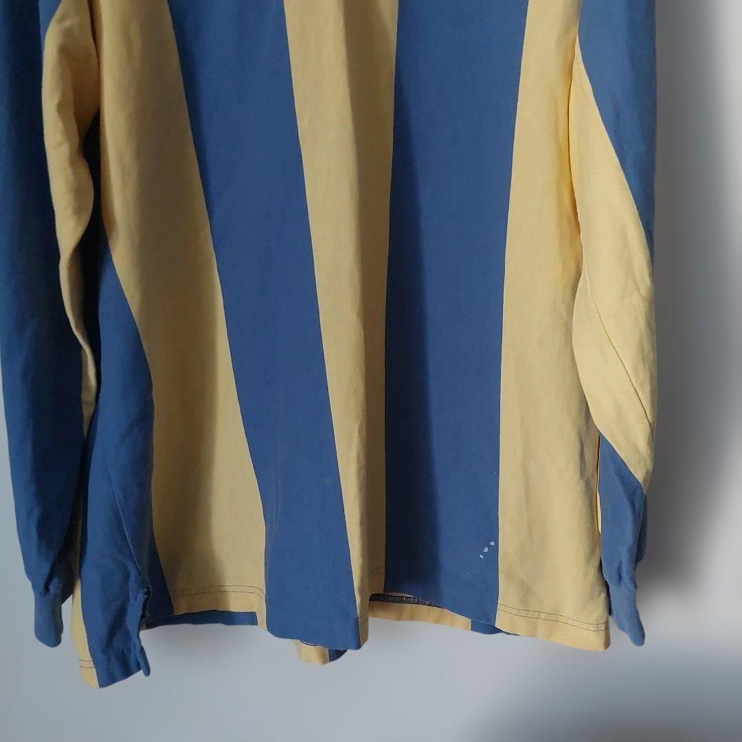 90s Polo by Ralph Lauren ストライプ ラガーシャツ 紺黄