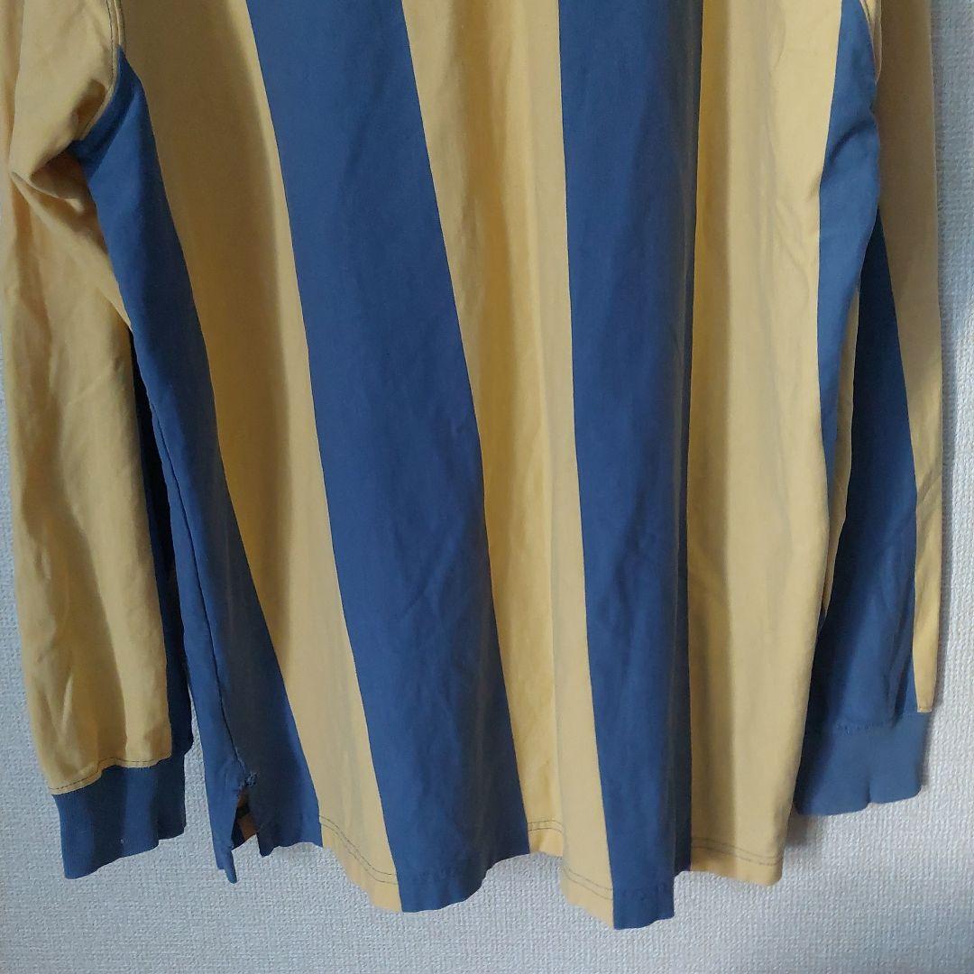 90s Polo by Ralph Lauren ストライプ ラガーシャツ 紺黄
