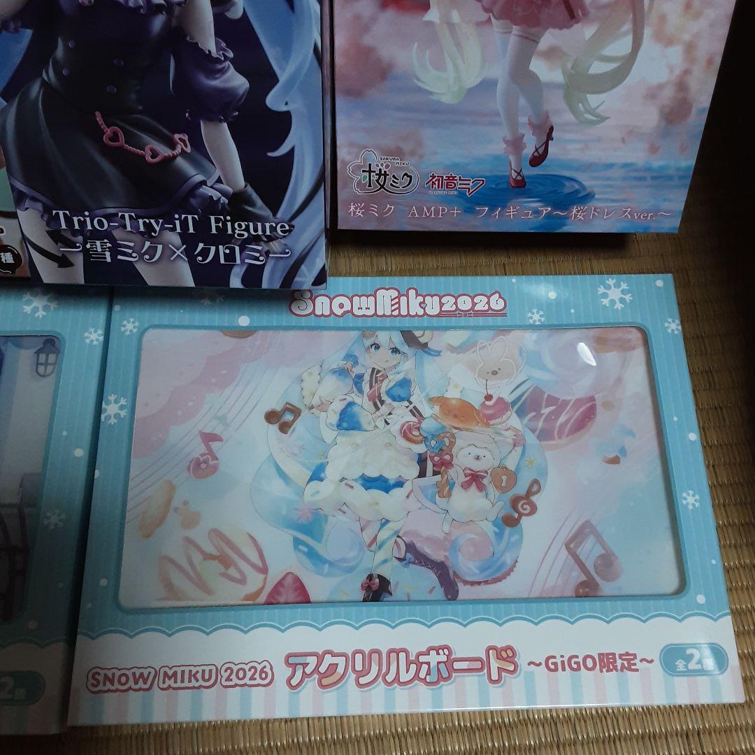 初音ミク・雪ミク・チロルミク・桜ミク フィギュア　アクリルボード６点セット