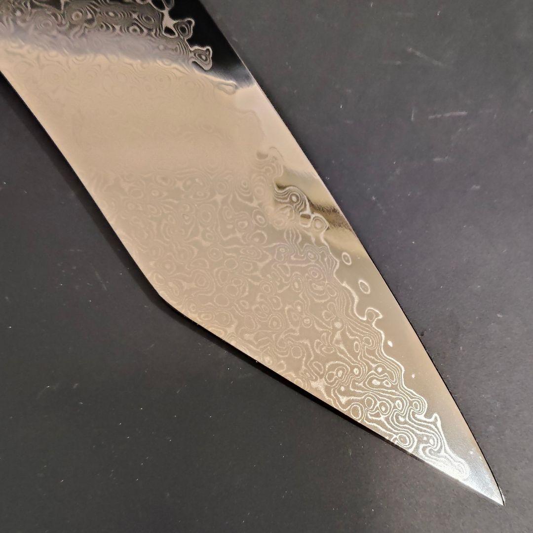 魚捌き 鬼反り 剣型 切付型 牛刀 VG10 ダマスカス 包丁 ターコイズ柄