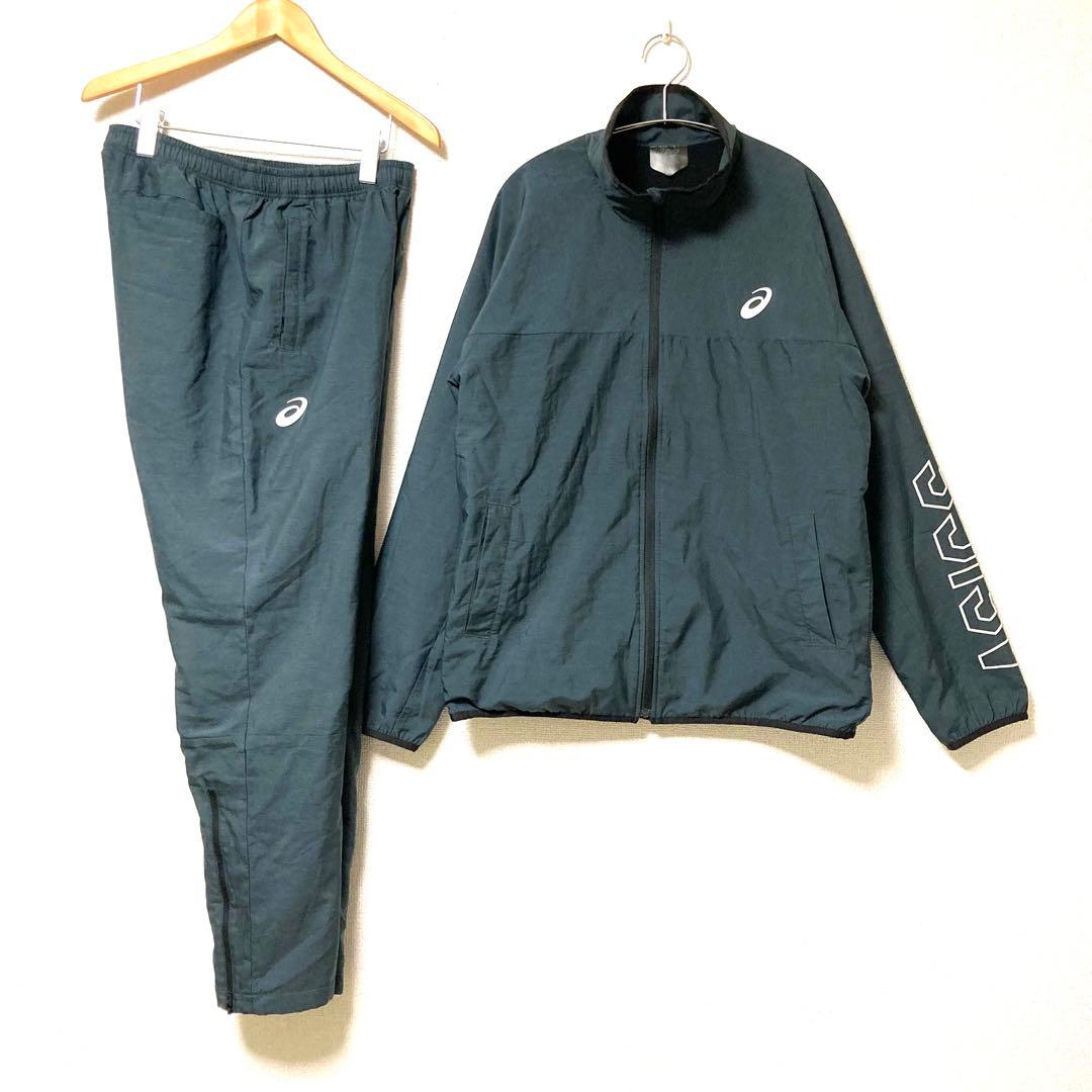 【超美品】asics アシックス　ウインドブレーカー　セットアップ　裏起毛　XL