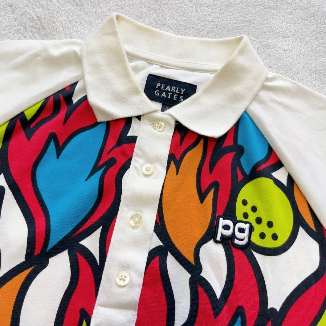 美品　近年　パーリーゲイツ セットアップ 　ポロシャツ　スカート　FIRE柄