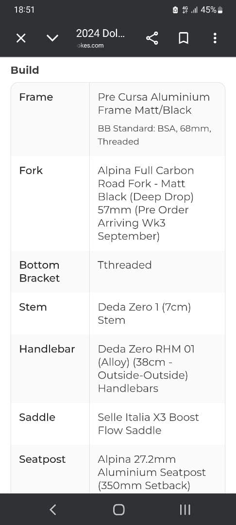 アルピナ　Alpina Full Carbon Road Fork　ピスト