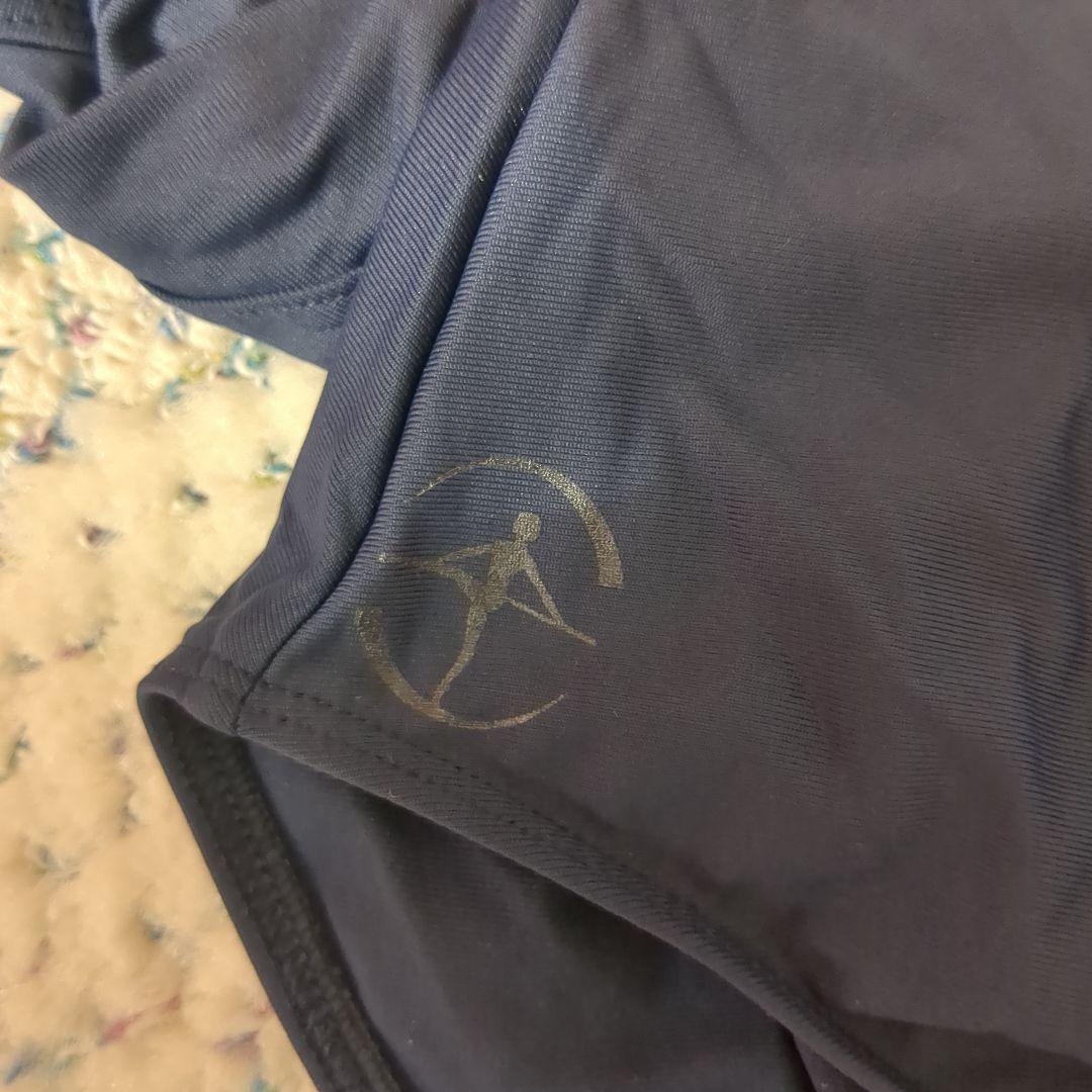 ネイビー 長袖 Vネック レオタード