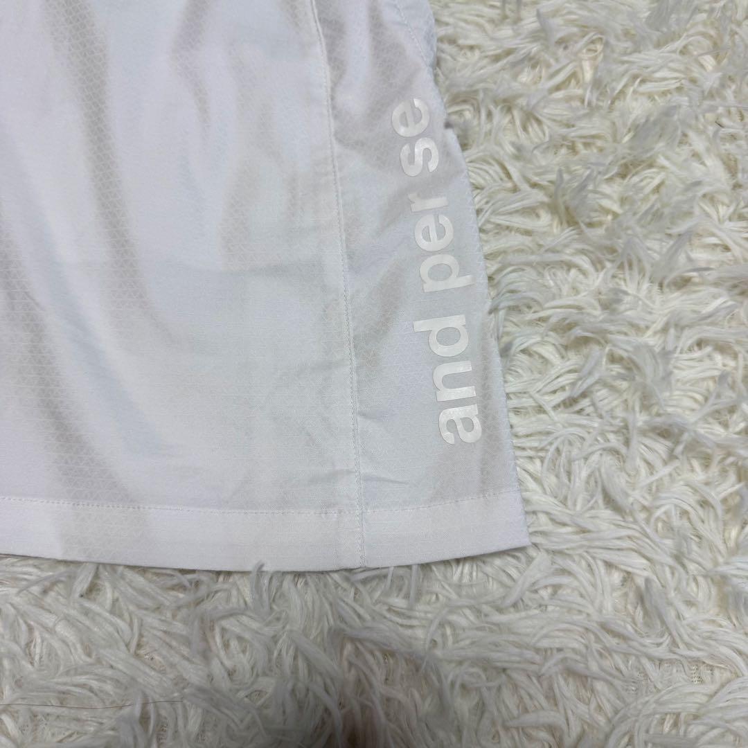 【アンパスィ】美品 セットアップ ポロシャツ 総柄 ロゴ Sサイズ レディース