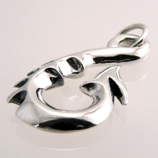 大きな釣り針ペンダントトップL ドラゴンスタイル silver925 Boil