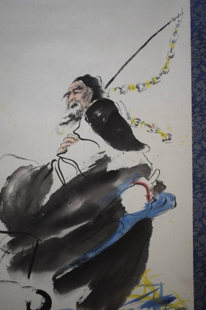 不詳/作者不詳/牧羊/羊飼図/中国画/唐画/布袋屋掛軸HI-48