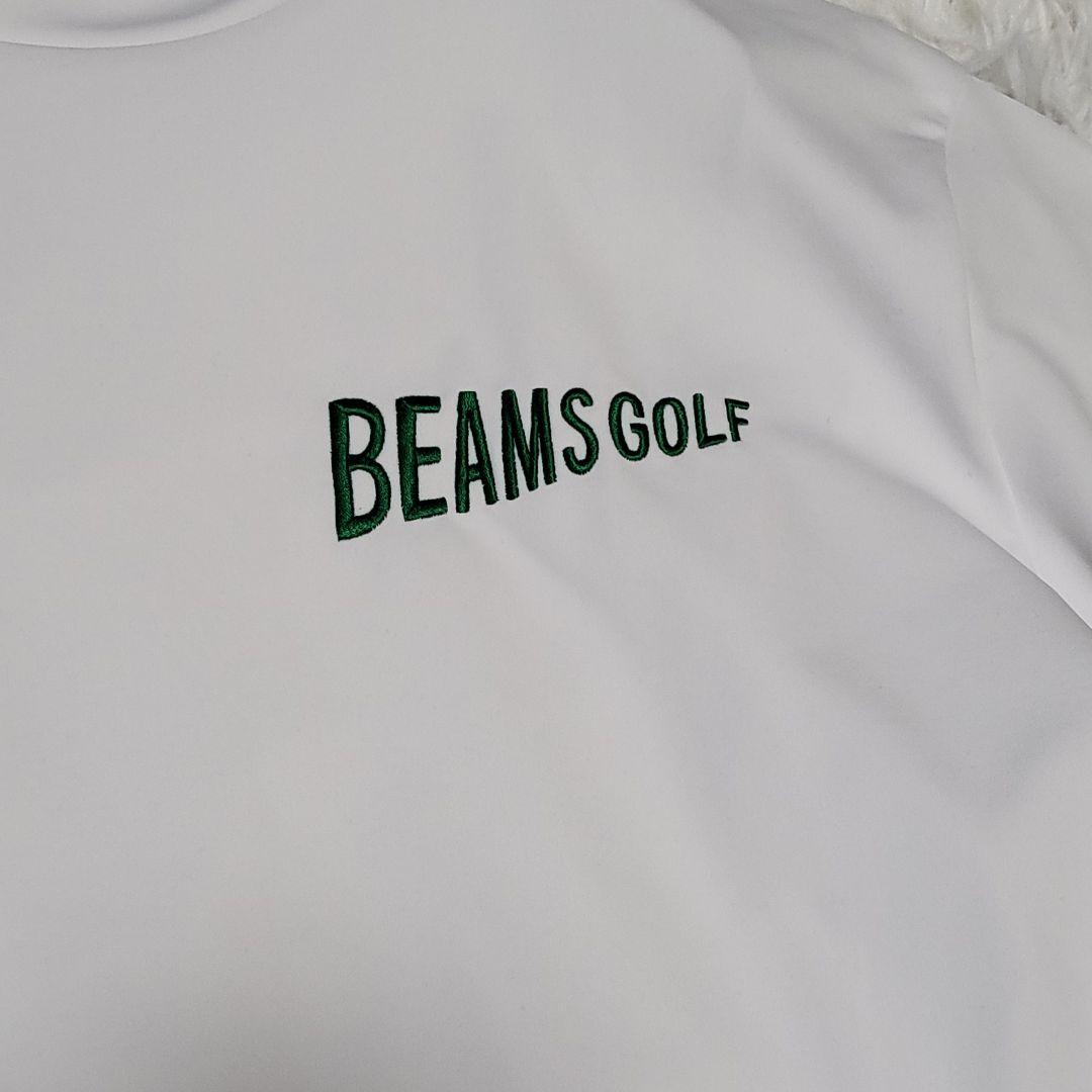 BEAMSGOLF　ビームスゴルフ モックネックシャツ　ロゴ　ホワイト　XL