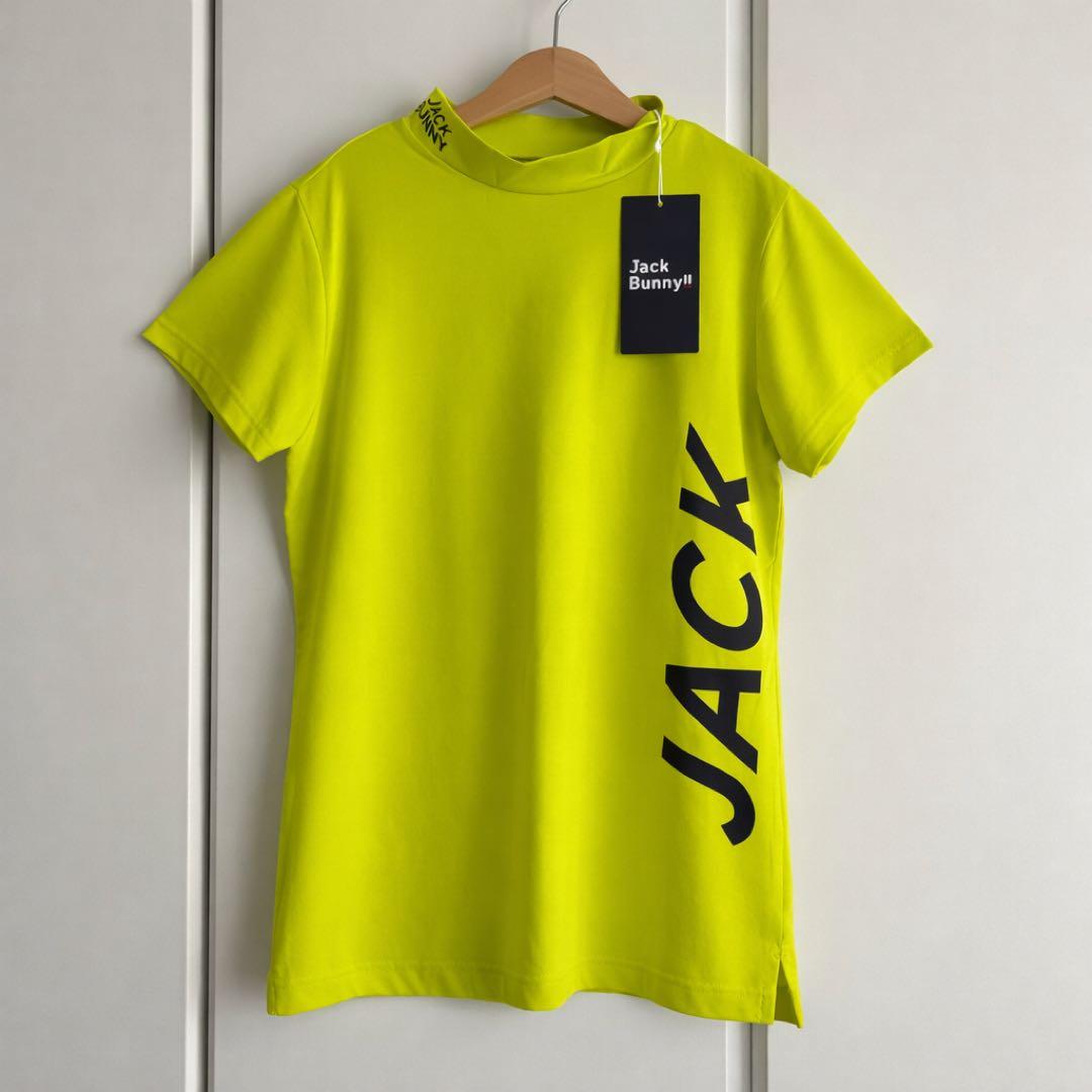 新品★ジャックバニー モックネックシャツ 半袖 ゴルフ ホワイト レディース S