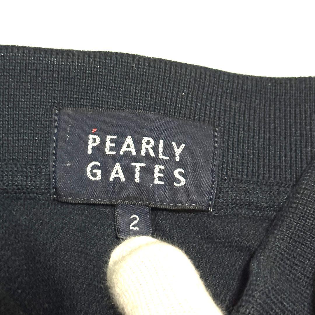 PEARLY GATES パーリーゲイツ日本製バックロゴポロシャツ黒サイズ2