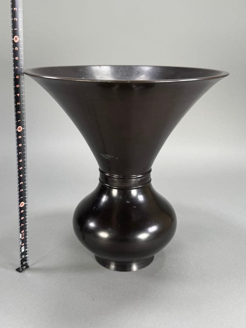 池坊　生け花　唐銅　花器　花瓶　華道具　高さ26.5cm 古流　未生流　龍生派