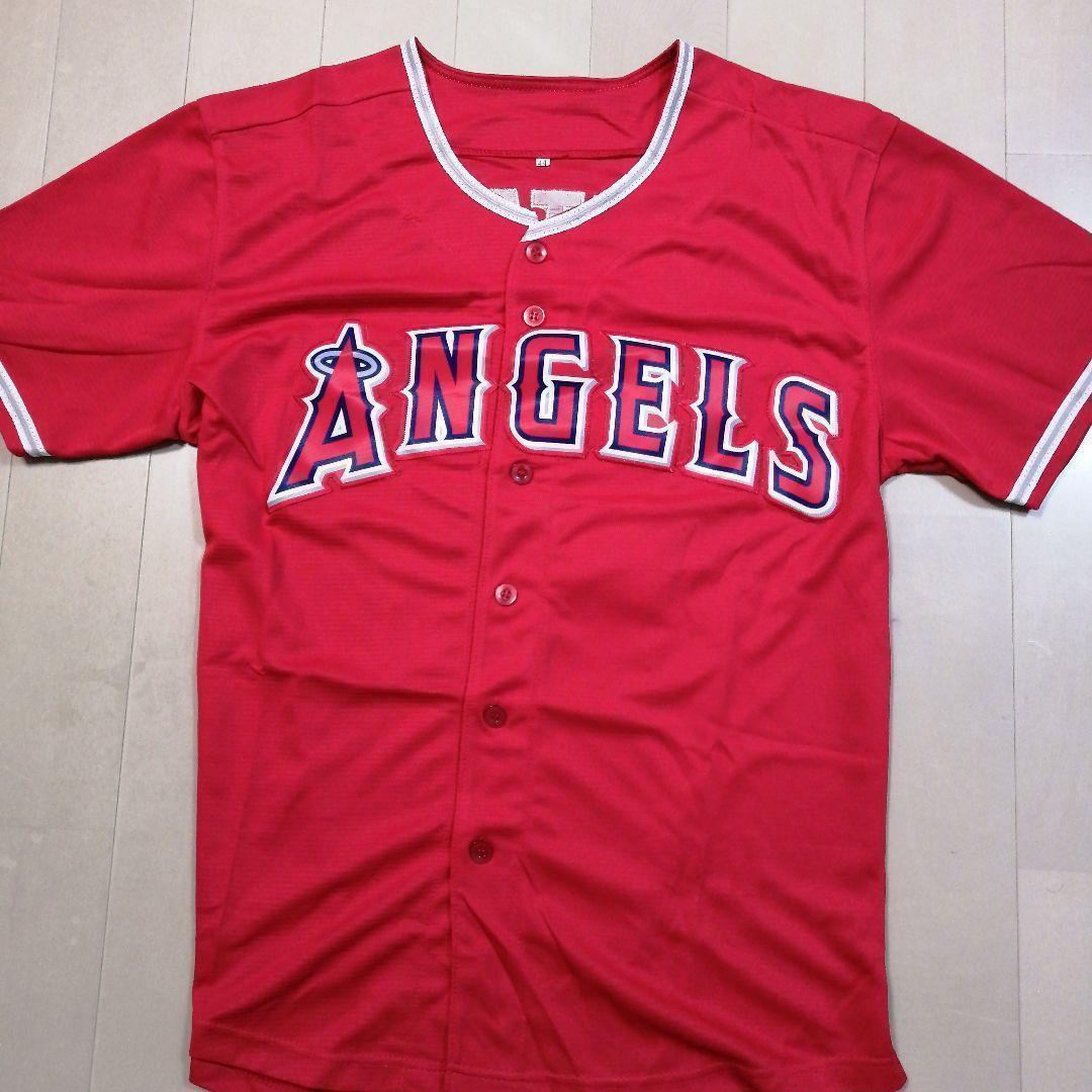 【新品】大谷翔平 L エンゼルス 赤ノーブランド ユニフォーム   赤