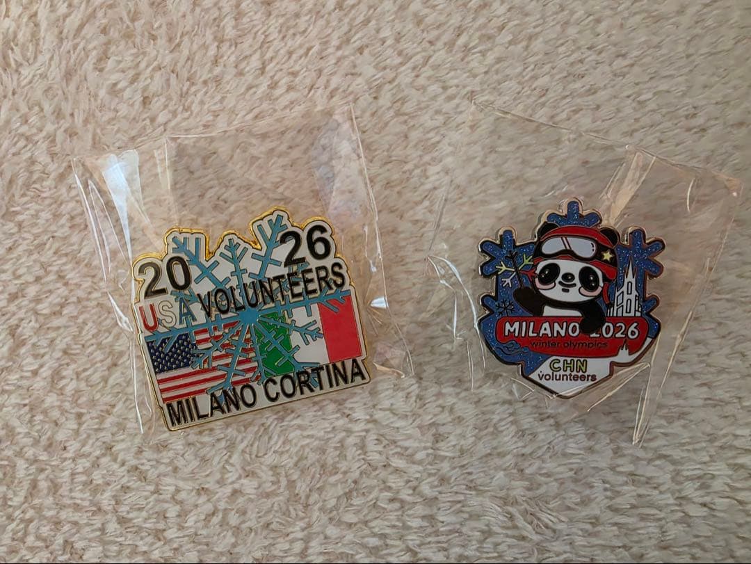 2026 ミラノ オリンピック　ピンバッジ　2点 セット