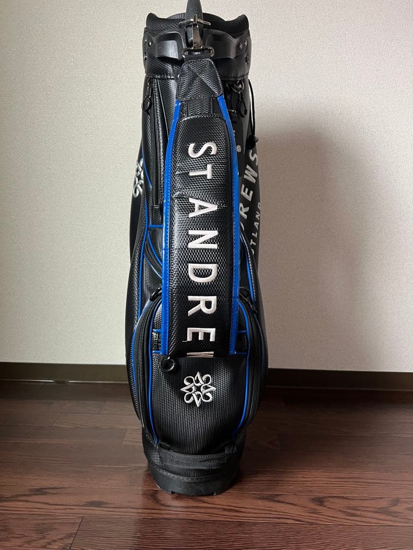 ST ANDREWS キャディバッグ ブラック/ブルー 収納サブバック付き
