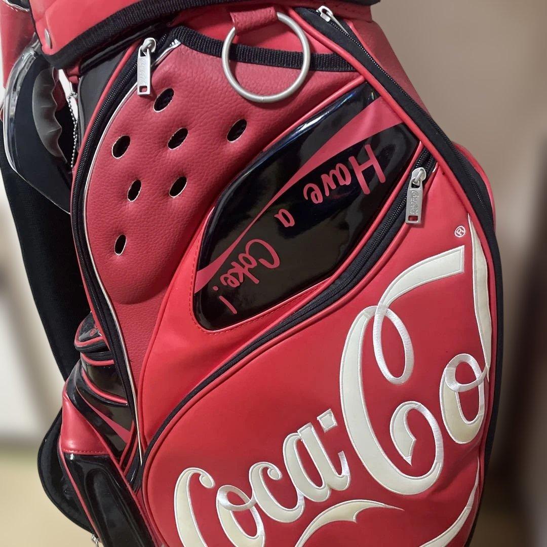 値下げ‼️Coca-Cola ゴルフバッグ 赤　レア　ネーム付き