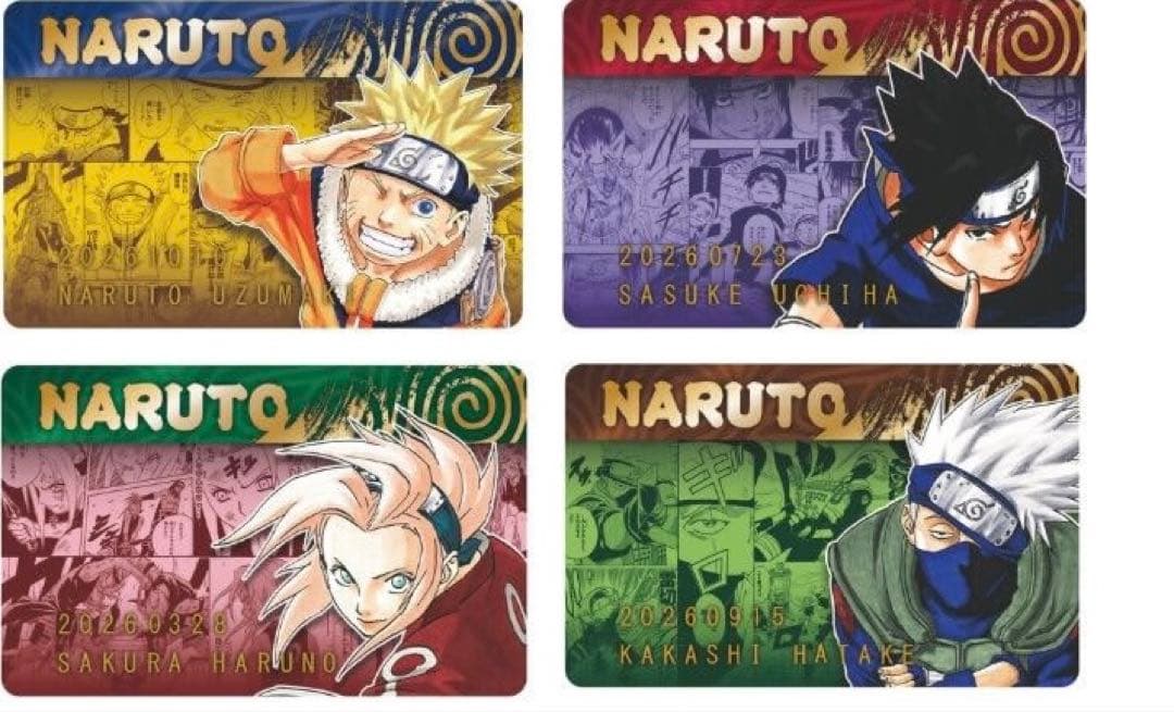 NARUTO バースデイコレクションカード 2026　サスケ　ナルト　サクラ