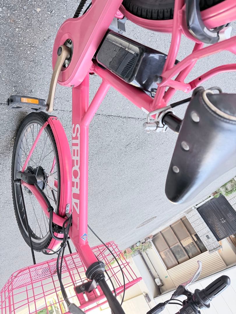 大阪府　ブリヂストン　ステップルーズ 電動アシスト自転車 ピンク