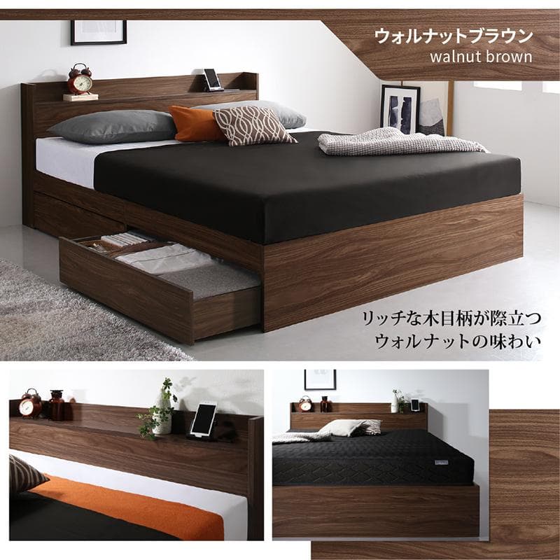 最安値！マットレスなし セミダブルベッド 収納 コンセント 送料込み！ 28