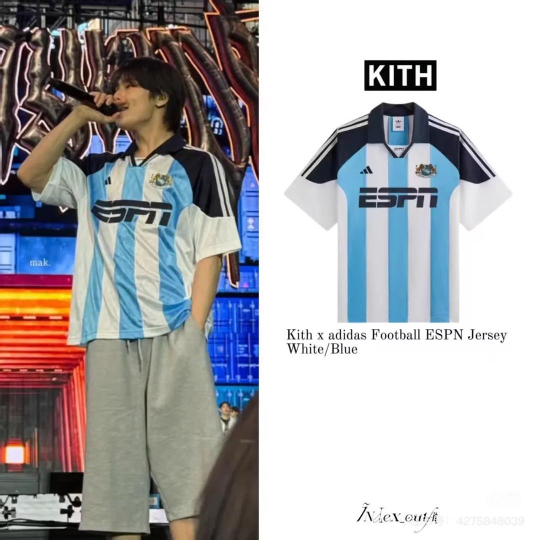adidas KITHコラボ シャツ 青白