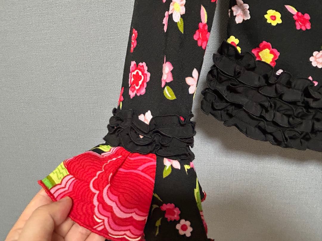 フラメンコドレス 花柄 黒