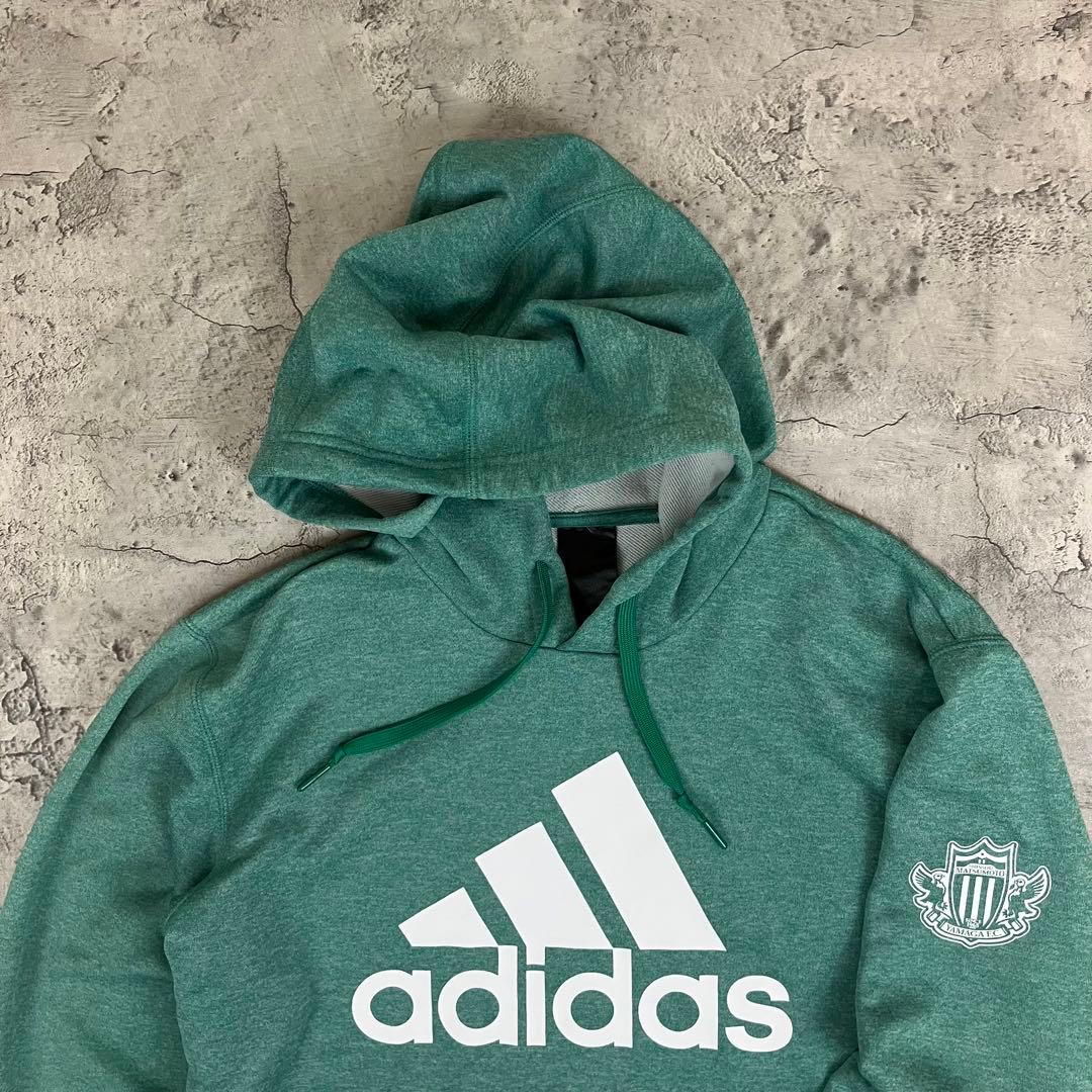 adidas 松本山雅FC プルオーバー パーカー 古着 ビッグロゴ グリーン