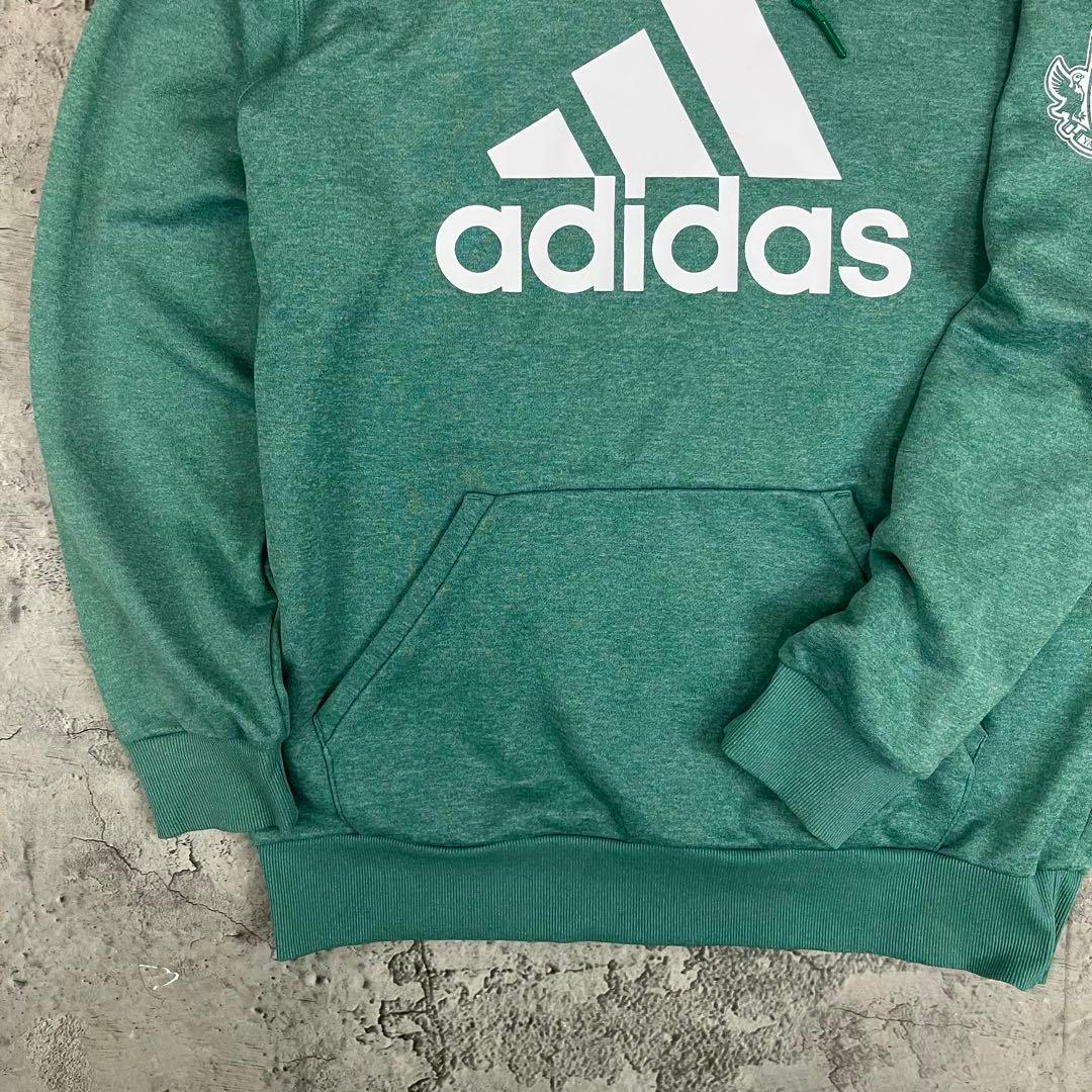 adidas 松本山雅FC プルオーバー パーカー 古着 ビッグロゴ グリーン