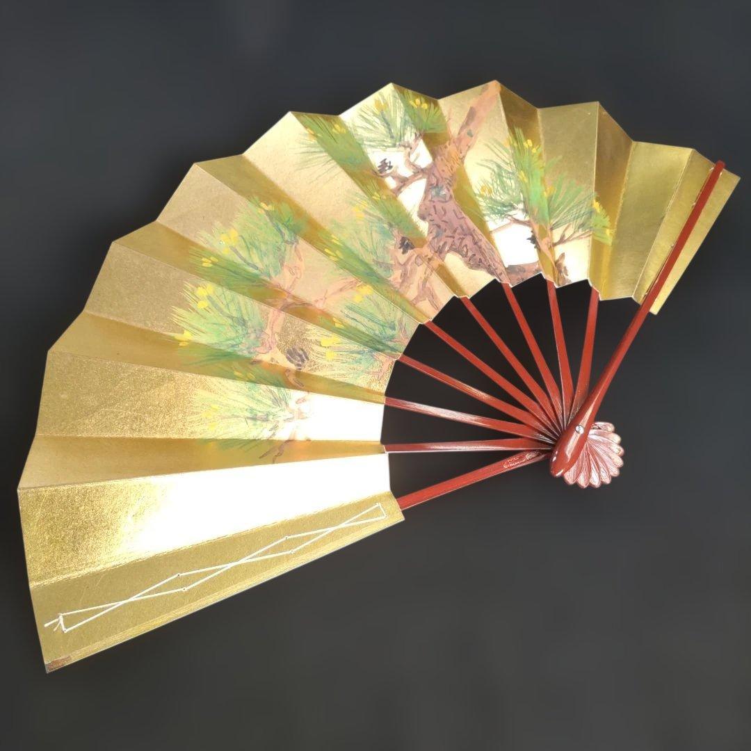 舞扇 (96) 新品未使用 美品 表裏手描柄違い 約29cm 美術品 工芸品