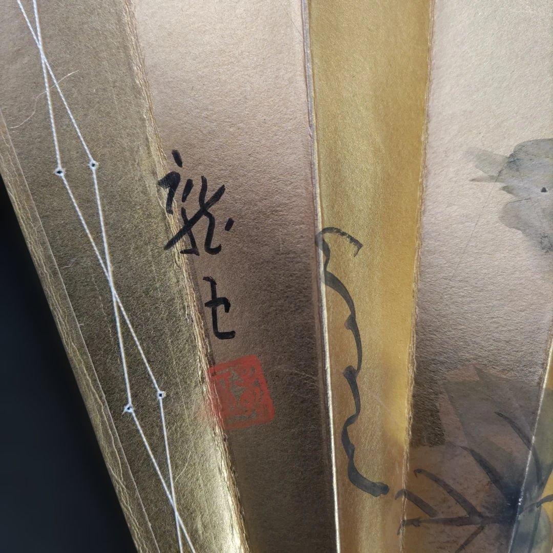 舞扇 (96) 新品未使用 美品 表裏手描柄違い 約29cm 美術品 工芸品