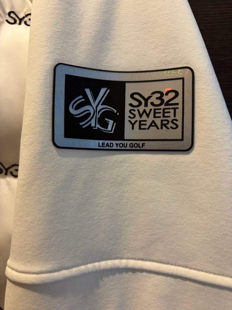 SY32 ホワイト ダウンジャケット風 ハーフジップ