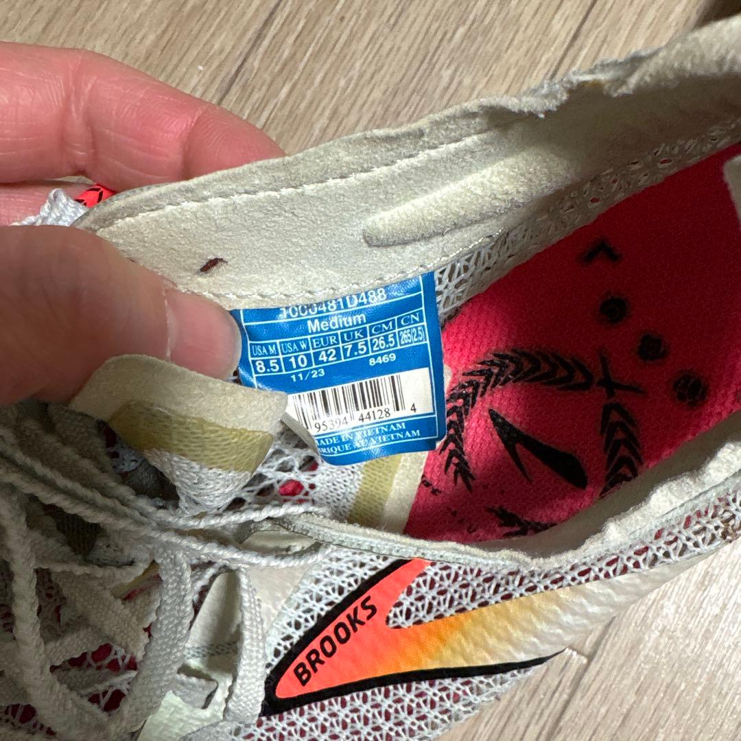 BROOKS MD スパイクシューズ グレー/オレンジ/ピンク　陸上　26.5