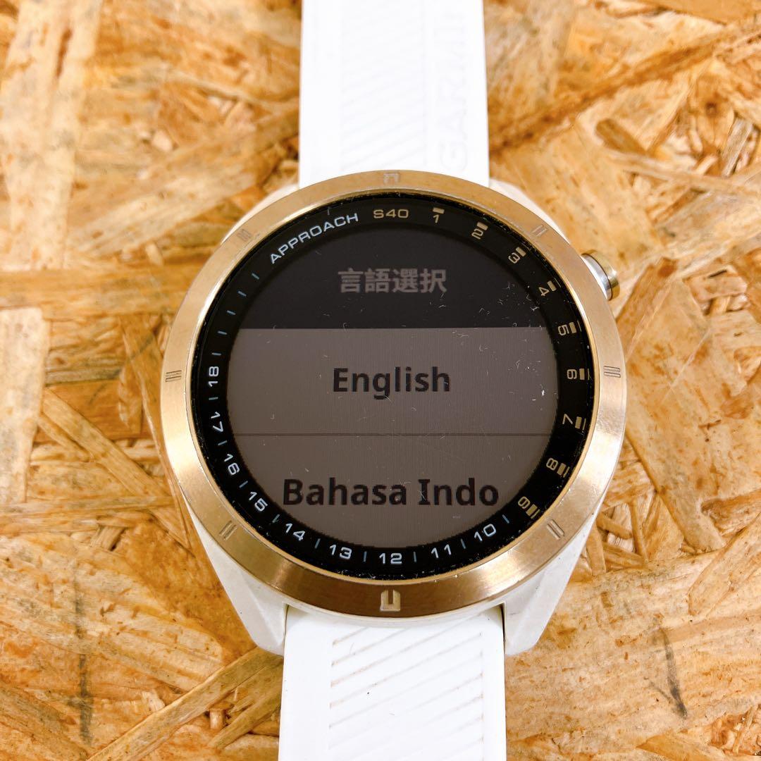 GARMIN Approach S40 ゴルフGPSウォッチ 白 充電ケーブル付