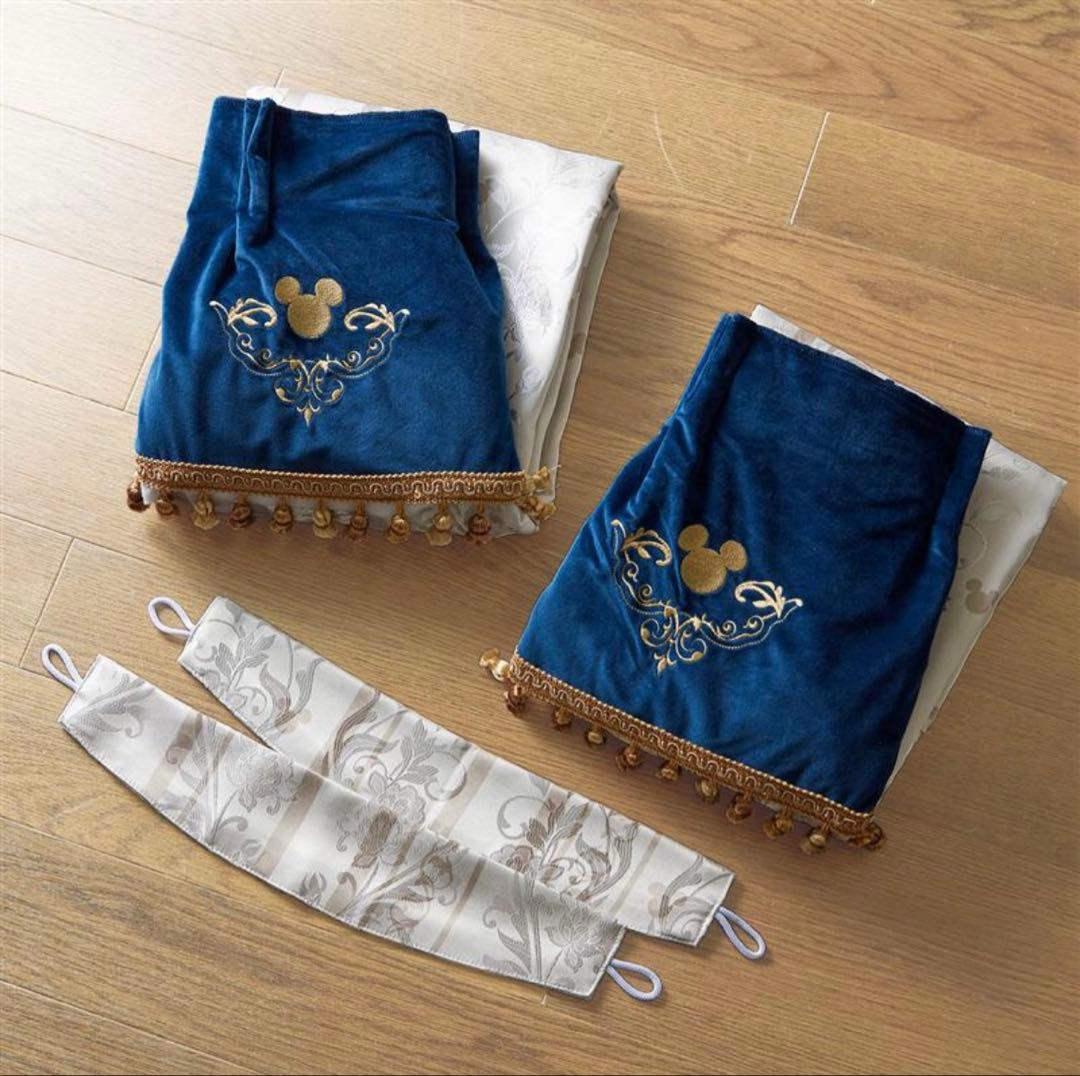 【新品未使用】ミッキー ジャガード遮光カーテン 約100×185cm 2枚セット