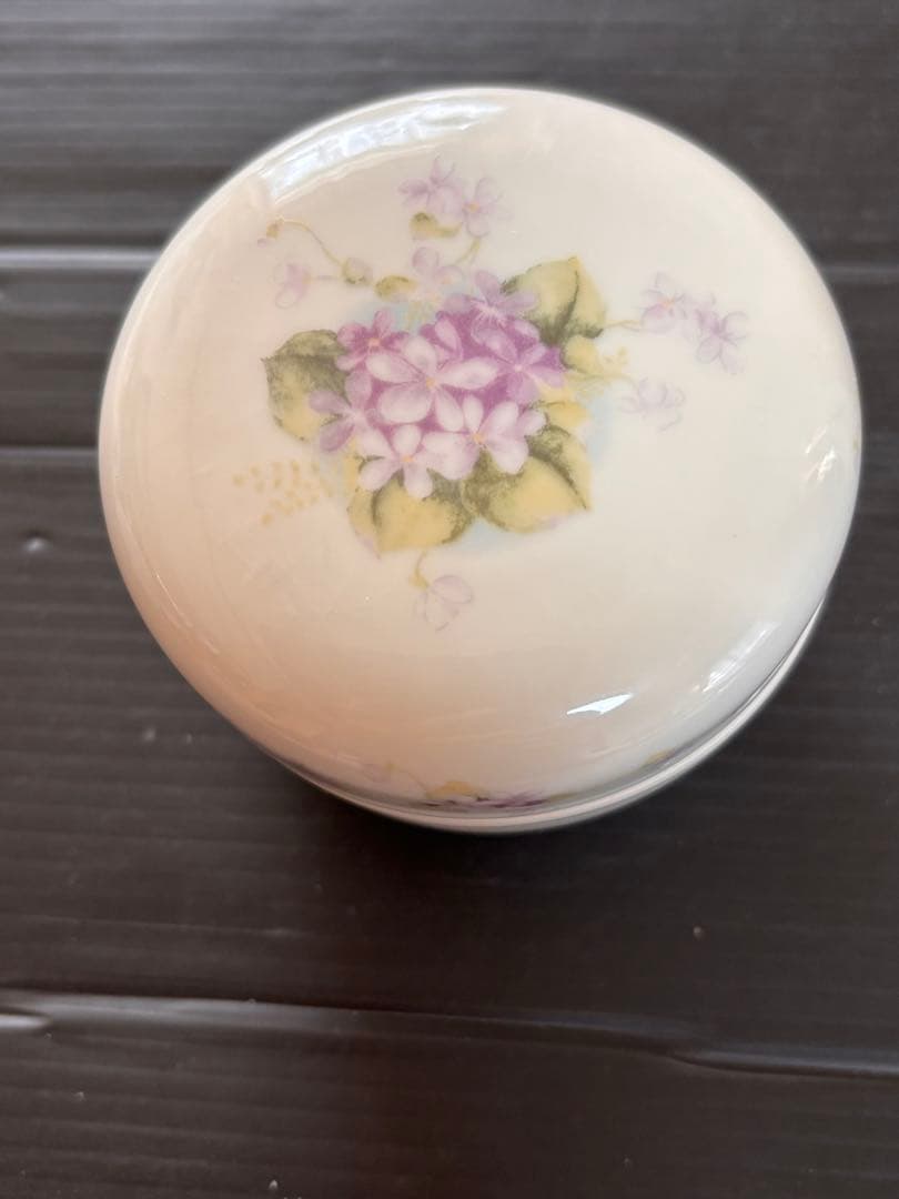 未使用ビンテージ❣️イマン すみれ 陶器小物入れ