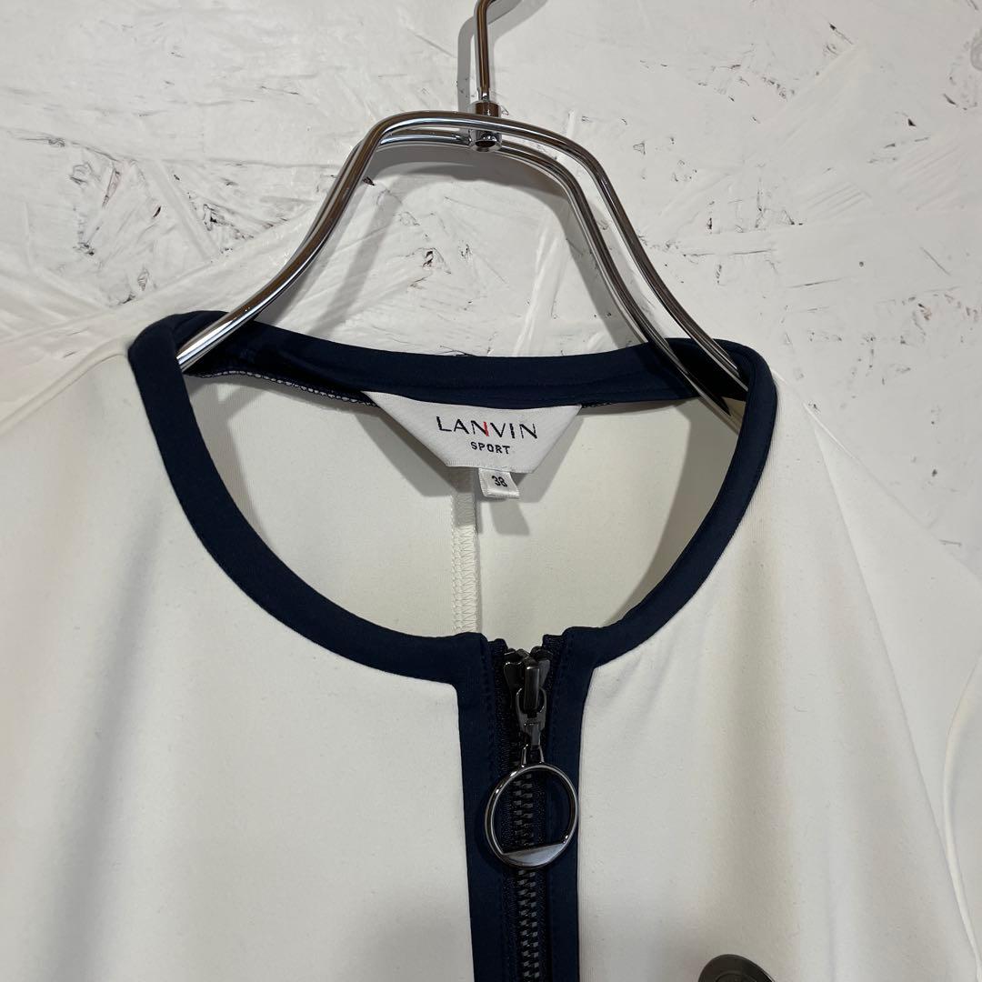 ゴルフウェア　日本製【LANVIN sport】ノーカラージャケット　38