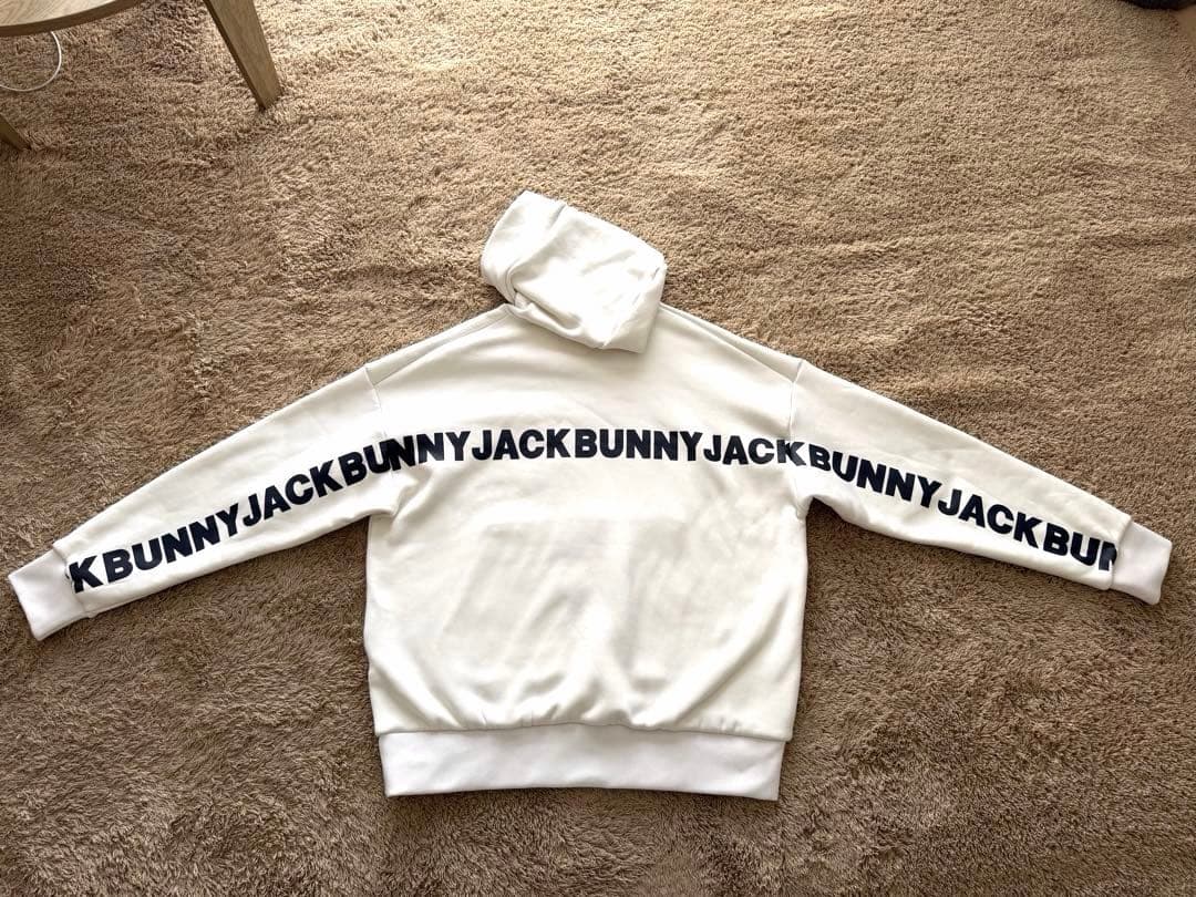 【美品】JACK BUNNY 裏フリースフード付きトレーナー ホワイト
