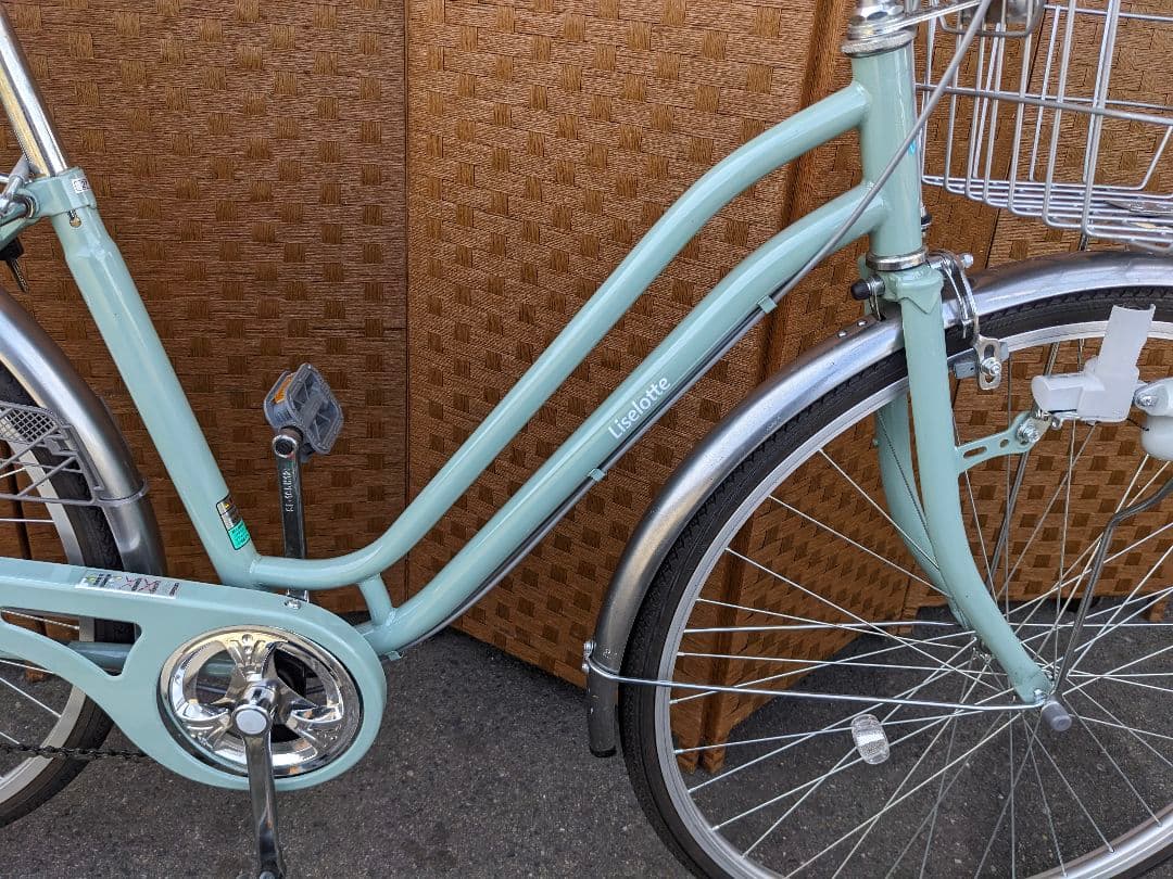 U052 美品 普通自転車 27インチ 6段変速 カギ付き