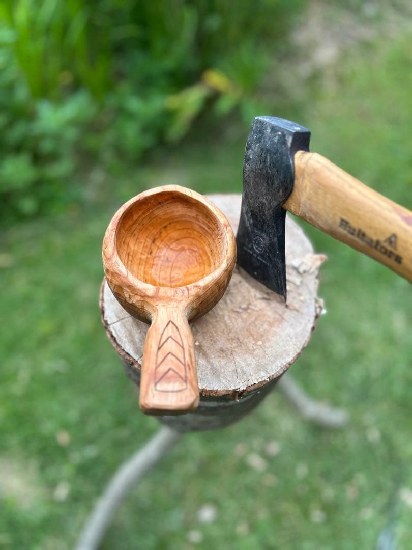 SUNSWOOD サンズウッド 山桜 kuksa ククサ　手彫り　ソロキャン野営