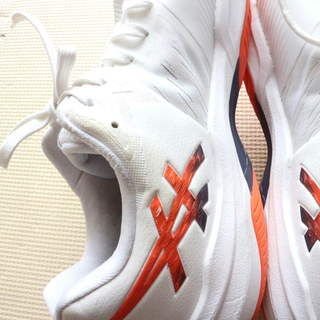 アシックス 28cm バレーボールシューズ スカイエリートFF 3 白 オレンジ